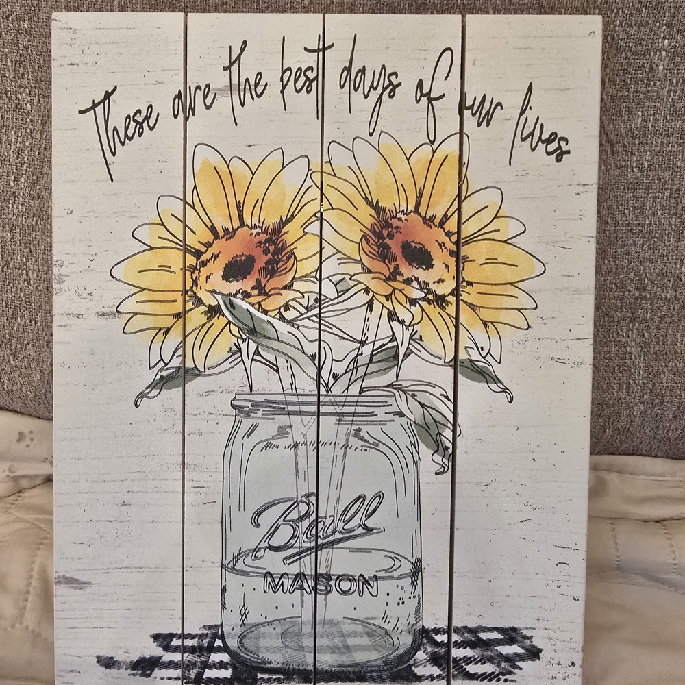 Rustic Sunflower Wall Art with Inspirational Quote